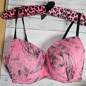 Wilderness Dreams Naked North Camo Pink Black Bra Size 38D